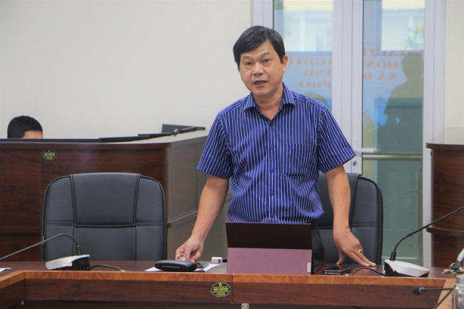Ông Trần Thanh Trường - Giám đốc Sở Thông tin và Truyền thông phát biểu tại cuộc họp