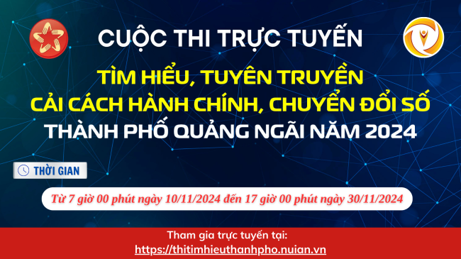 Thành phố Quảng Ngãi phát động Cuộc thi trực tuyến tìm hiểu, tuyên truyền Cải cách hành chính năm 2024