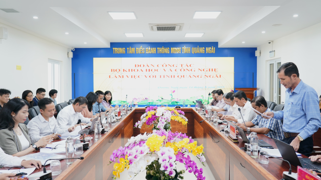 Đoàn Công tác Bộ Khoa học và Công nghệ làm việc với tỉnh Quảng Ngãi về thực hiện vận hành chính quyền hai cấp