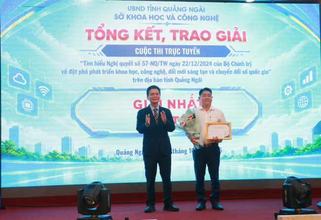 Tỉnh Quảng Ngãi tổng kết, trao giải Cuộc thi trực tuyến tìm hiểu Nghị quyết số 57-NQ/TW