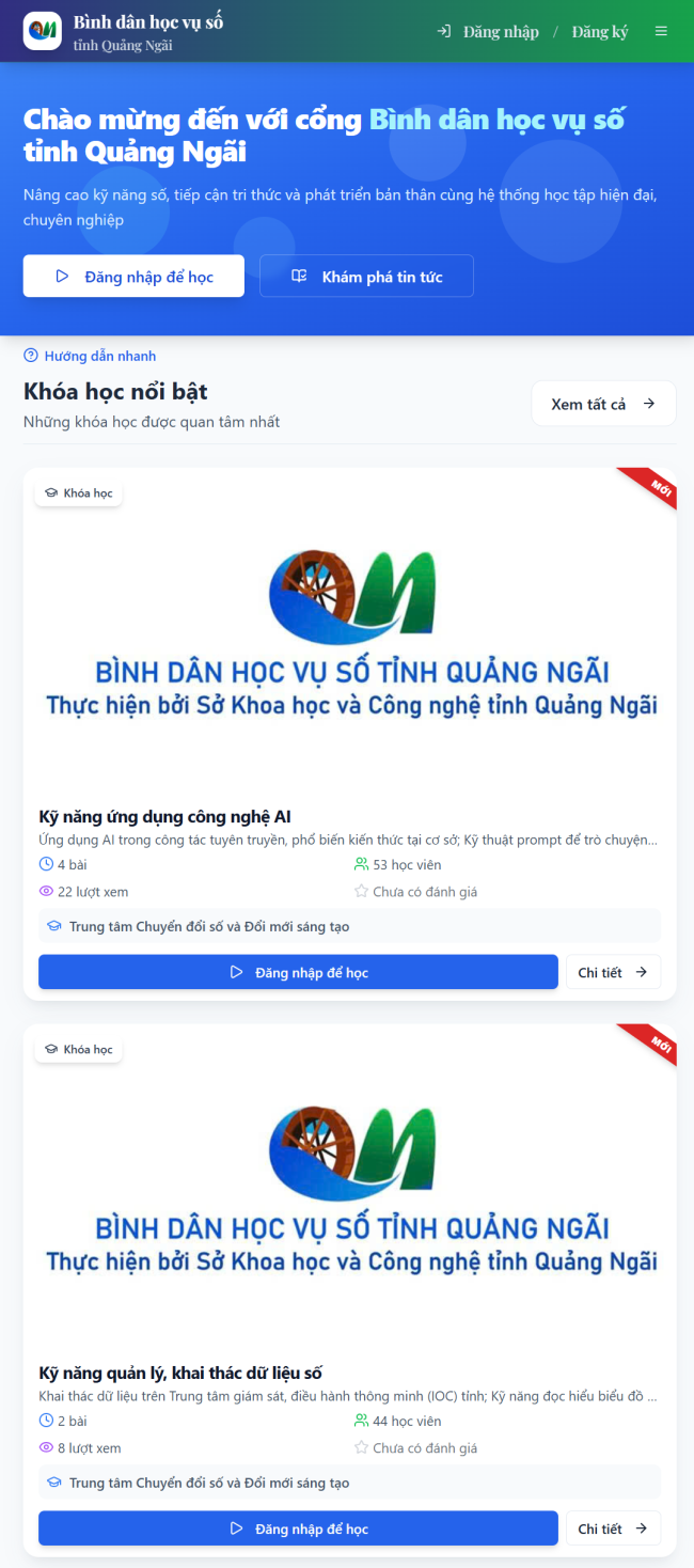 Quảng Ngãi chính thức triển khai Khóa tập huấn kỹ năng số năm 2026 trên nền tảng trực tuyến
